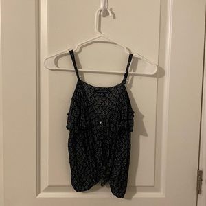 Blue flowy tank blouse